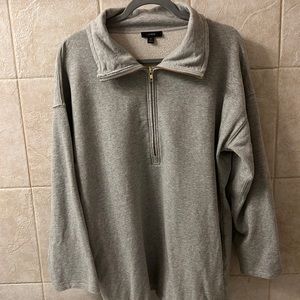 EUC J. Crew University Terry Long Half-zip Tunic - size M